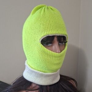 Reversible Neon Balaclava – High Visibility Reflective Knit Mask –Handmade